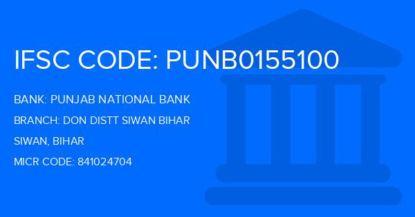 Punjab National Bank (PNB) Don Distt Siwan Bihar Branch IFSC Code