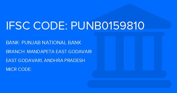 Punjab National Bank (PNB) Mandapeta East Godavari Branch IFSC Code