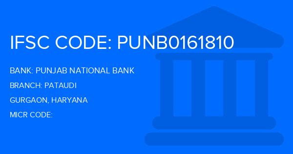 Punjab National Bank (PNB) Pataudi Branch IFSC Code