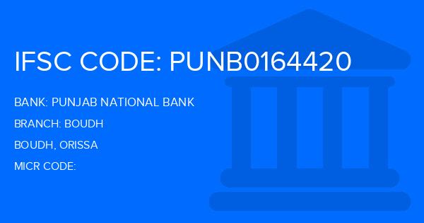 Punjab National Bank (PNB) Boudh Branch IFSC Code