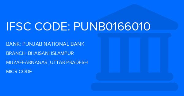 Punjab National Bank (PNB) Bhaisani Islampur Branch IFSC Code