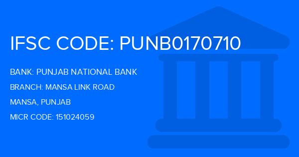 Punjab National Bank (PNB) Mansa Link Road Branch IFSC Code