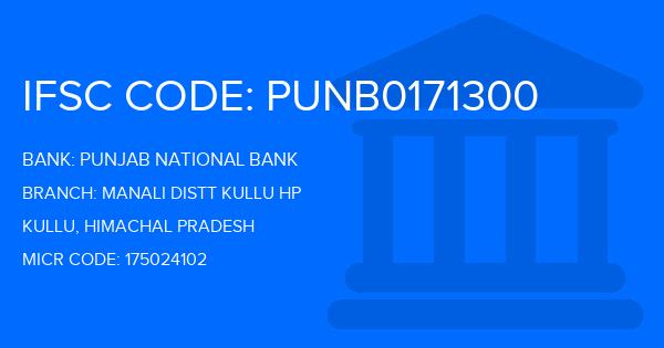 Punjab National Bank (PNB) Manali Distt Kullu Hp Branch IFSC Code