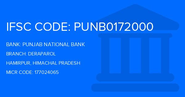 Punjab National Bank (PNB) Deraparol Branch IFSC Code