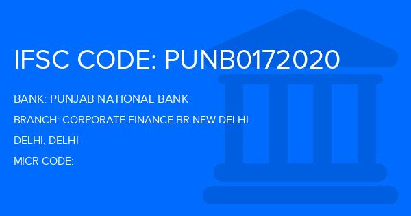 Punjab National Bank (PNB) Corporate Finance Br New Delhi Branch IFSC Code