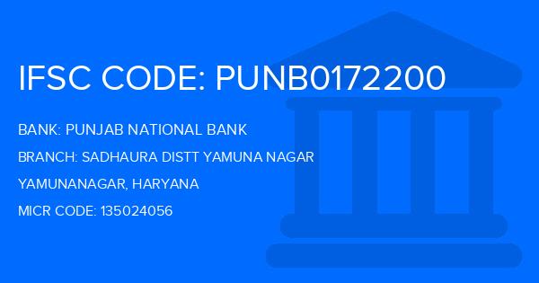 Punjab National Bank (PNB) Sadhaura Distt Yamuna Nagar Branch IFSC Code