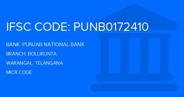 Punjab National Bank (PNB) Bollikunta Branch IFSC Code