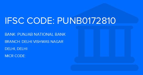 Punjab National Bank (PNB) Delhi Vishwas Nagar Branch IFSC Code