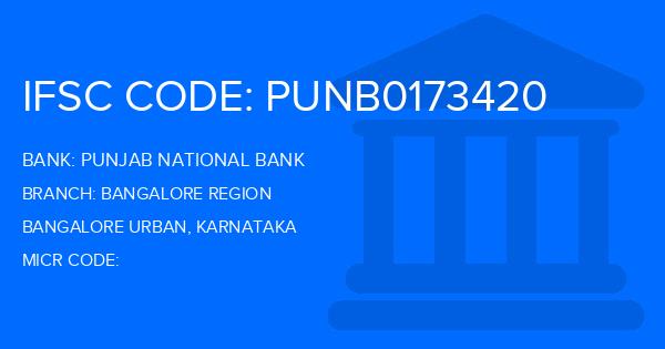 Punjab National Bank (PNB) Bangalore Region Branch IFSC Code