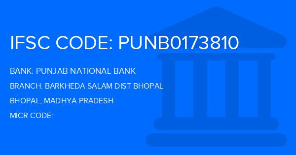 Punjab National Bank (PNB) Barkheda Salam Dist Bhopal Branch IFSC Code