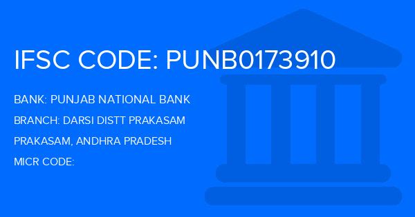 Punjab National Bank (PNB) Darsi Distt Prakasam Branch IFSC Code