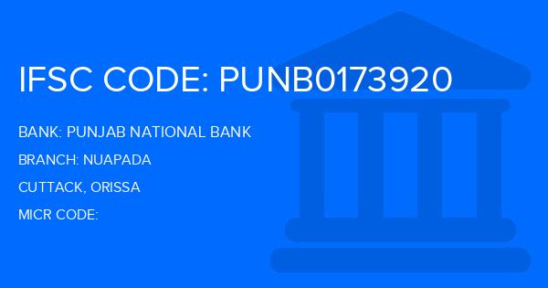 Punjab National Bank (PNB) Nuapada Branch IFSC Code