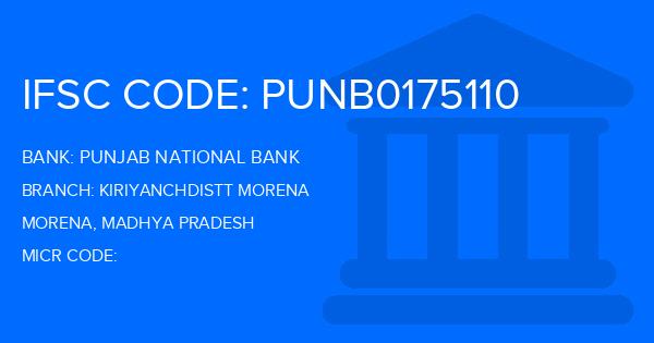 Punjab National Bank (PNB) Kiriyanchdistt Morena Branch IFSC Code