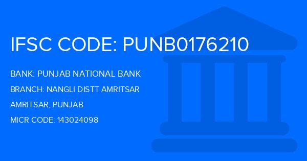 Punjab National Bank (PNB) Nangli Distt Amritsar Branch IFSC Code