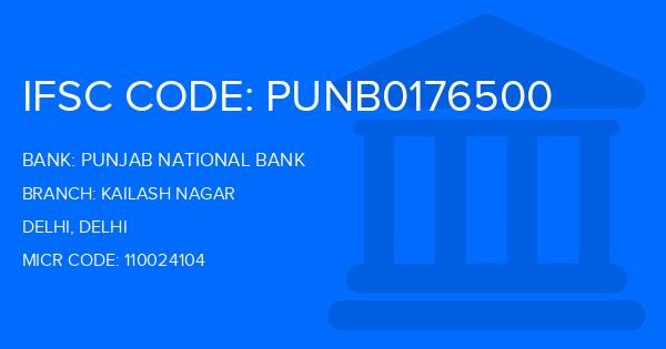 Punjab National Bank (PNB) Kailash Nagar Branch IFSC Code