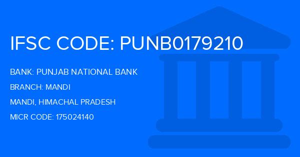 Punjab National Bank (PNB) Mandi Branch IFSC Code