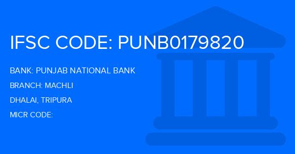 Punjab National Bank (PNB) Machli Branch IFSC Code