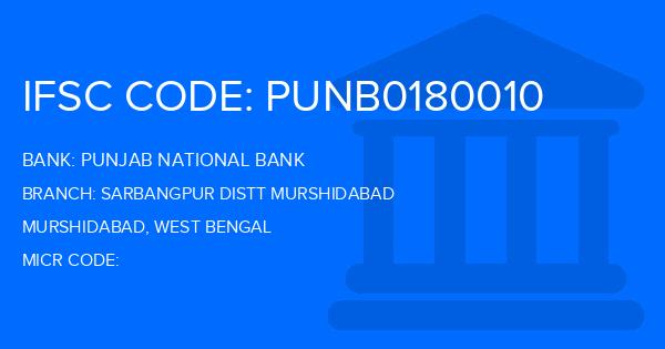 Punjab National Bank (PNB) Sarbangpur Distt Murshidabad Branch IFSC Code