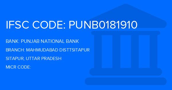 Punjab National Bank (PNB) Mahmudabad Disttsitapur Branch IFSC Code
