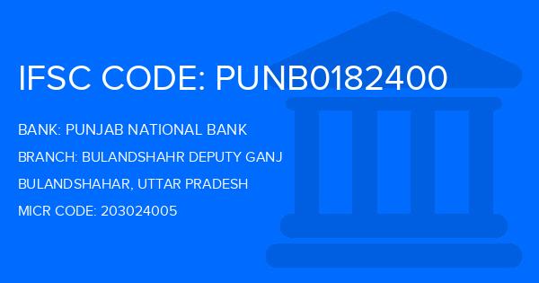 Punjab National Bank (PNB) Bulandshahr Deputy Ganj Branch IFSC Code