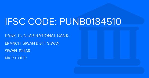 Punjab National Bank (PNB) Siwan Distt Siwan Branch IFSC Code
