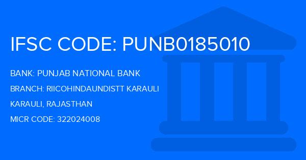 Punjab National Bank (PNB) Riicohindaundistt Karauli Branch IFSC Code