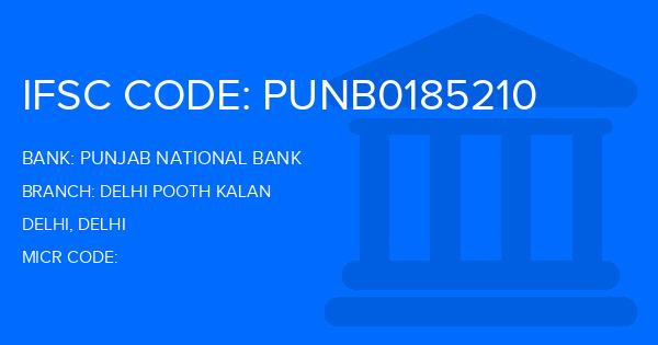 Punjab National Bank (PNB) Delhi Pooth Kalan Branch IFSC Code