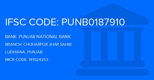 Punjab National Bank (PNB) Chuharpur Jhar Sahib Branch IFSC Code