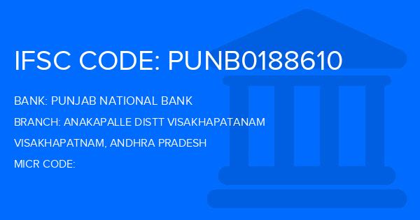 Punjab National Bank (PNB) Anakapalle Distt Visakhapatanam Branch IFSC Code