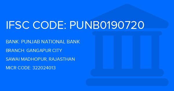 Punjab National Bank (PNB) Gangapur City Branch IFSC Code