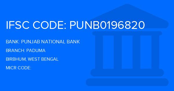 Punjab National Bank (PNB) Paduma Branch IFSC Code