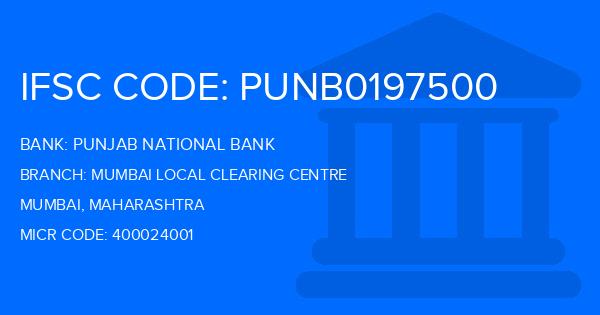 Punjab National Bank (PNB) Mumbai Local Clearing Centre Branch IFSC Code