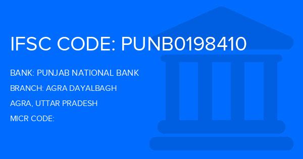 Punjab National Bank (PNB) Agra Dayalbagh Branch IFSC Code
