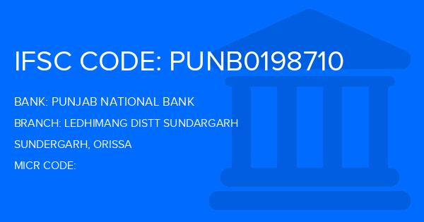 Punjab National Bank (PNB) Ledhimang Distt Sundargarh Branch IFSC Code