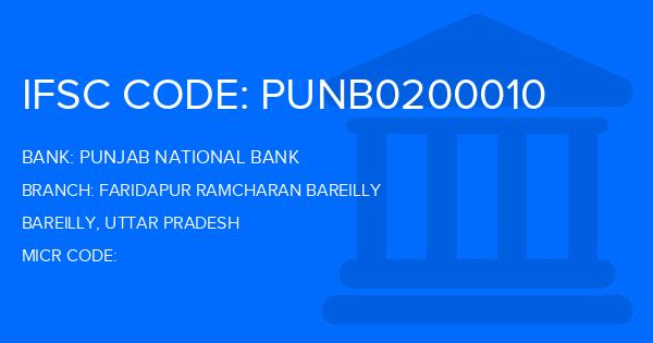 Punjab National Bank (PNB) Faridapur Ramcharan Bareilly Branch IFSC Code