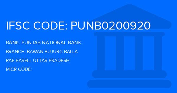 Punjab National Bank (PNB) Bawan Bujurg Balla Branch IFSC Code
