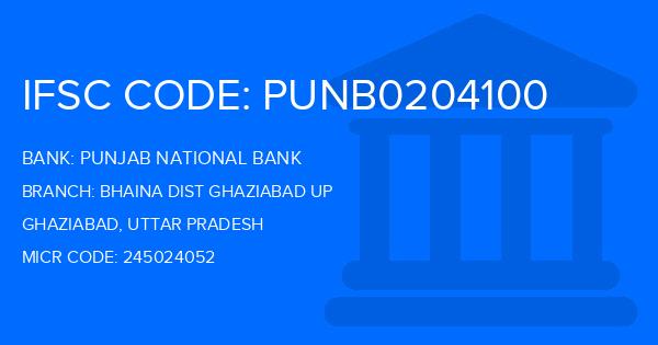 Punjab National Bank (PNB) Bhaina Dist Ghaziabad Up Branch IFSC Code