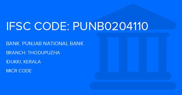 Punjab National Bank (PNB) Thodupuzha Branch IFSC Code