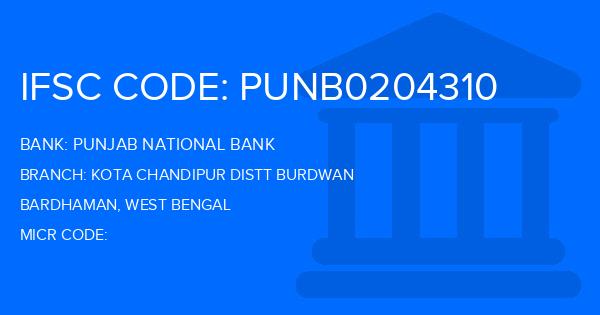 Punjab National Bank (PNB) Kota Chandipur Distt Burdwan Branch IFSC Code