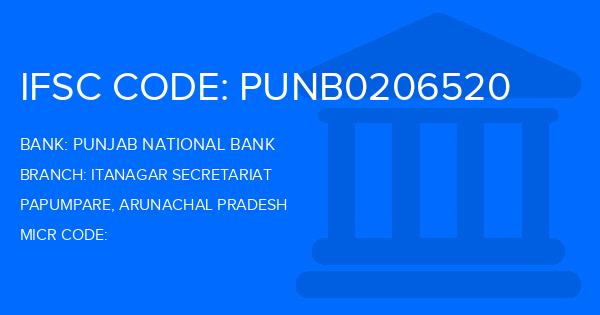 Punjab National Bank (PNB) Itanagar Secretariat Branch IFSC Code