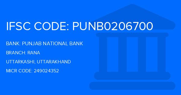 Punjab National Bank (PNB) Rana Branch IFSC Code