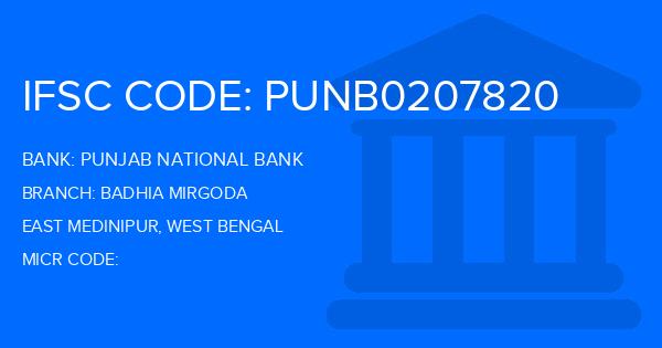 Punjab National Bank (PNB) Badhia Mirgoda Branch IFSC Code