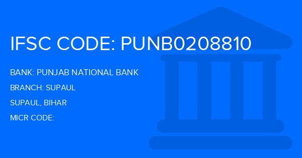 Punjab National Bank (PNB) Supaul Branch IFSC Code