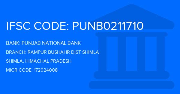 Punjab National Bank (PNB) Rampur Bushahr Dist Shimla Branch IFSC Code