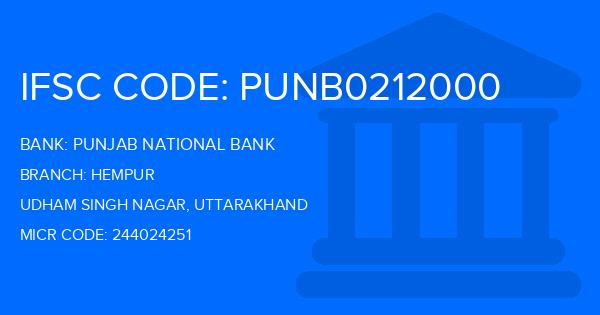 Punjab National Bank (PNB) Hempur Branch IFSC Code