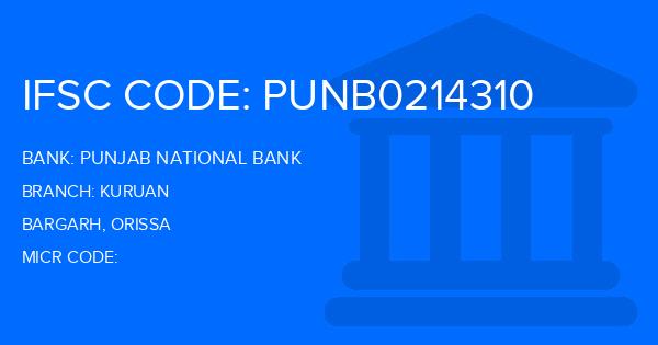 Punjab National Bank (PNB) Kuruan Branch IFSC Code