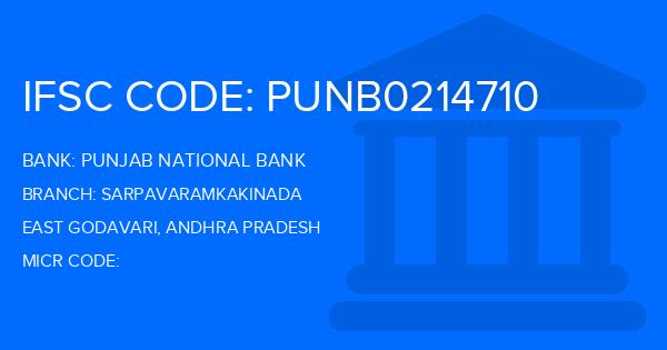 Punjab National Bank (PNB) Sarpavaramkakinada Branch IFSC Code