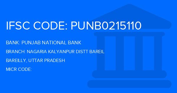 Punjab National Bank (PNB) Nagaria Kalyanpur Distt Bareil Branch IFSC Code