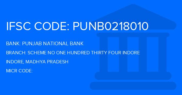 Punjab National Bank (PNB) Scheme No One Hundred Thirty Four Indore Branch IFSC Code