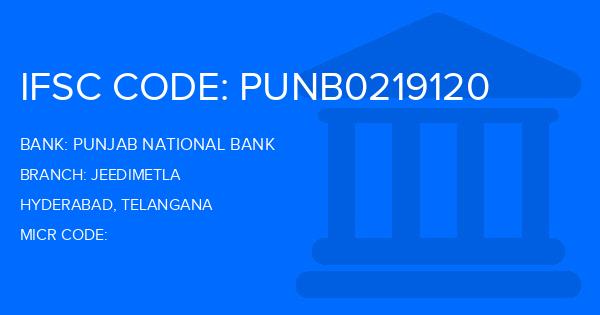 Punjab National Bank (PNB) Jeedimetla Branch IFSC Code